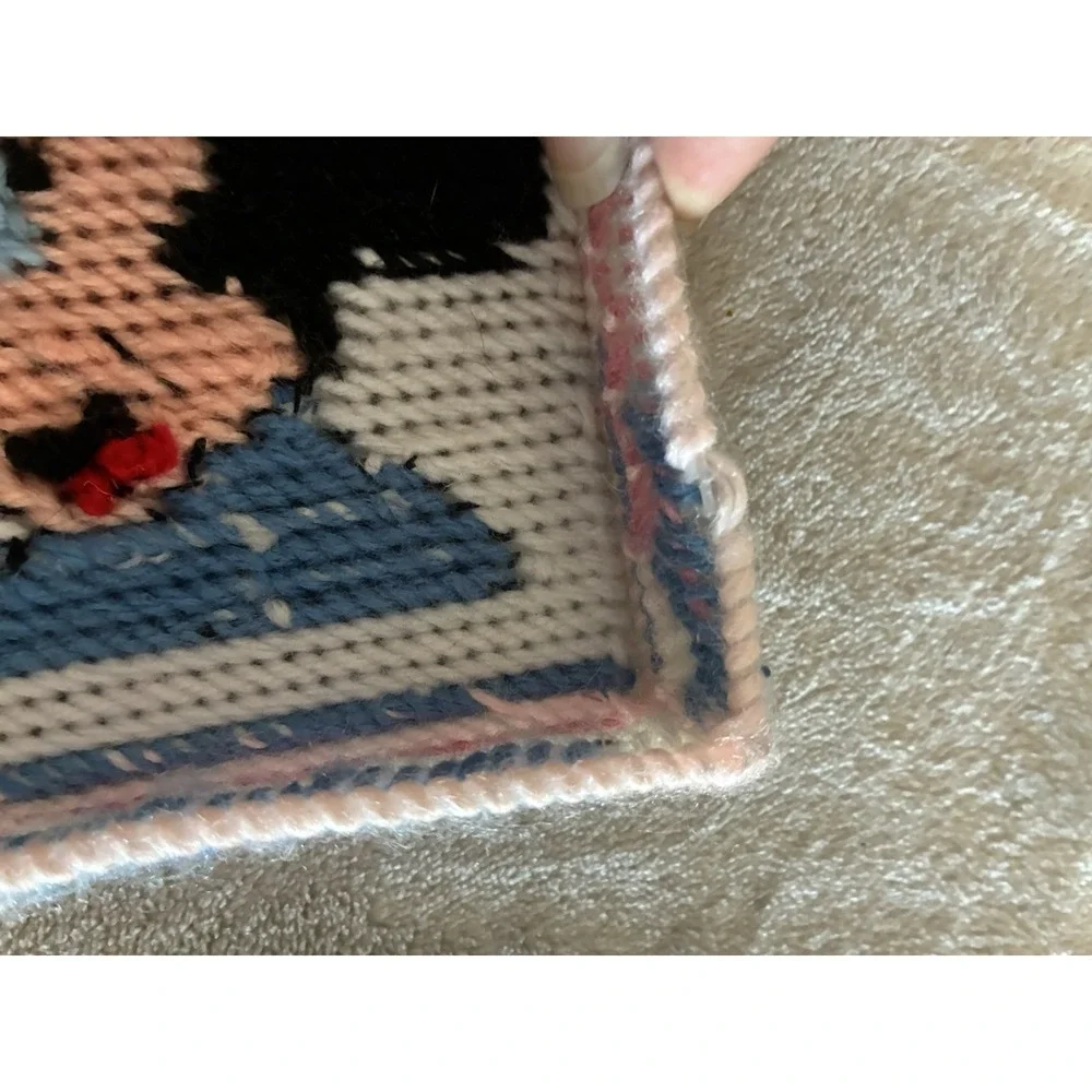 Mickey Mouse Minnie Needlepoint Nursery Decor Pink Blue‎ 6x8.5